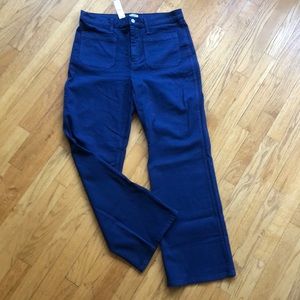 J.Crew High-rise full-length garment-dyed flare jean. BLue. NWT
